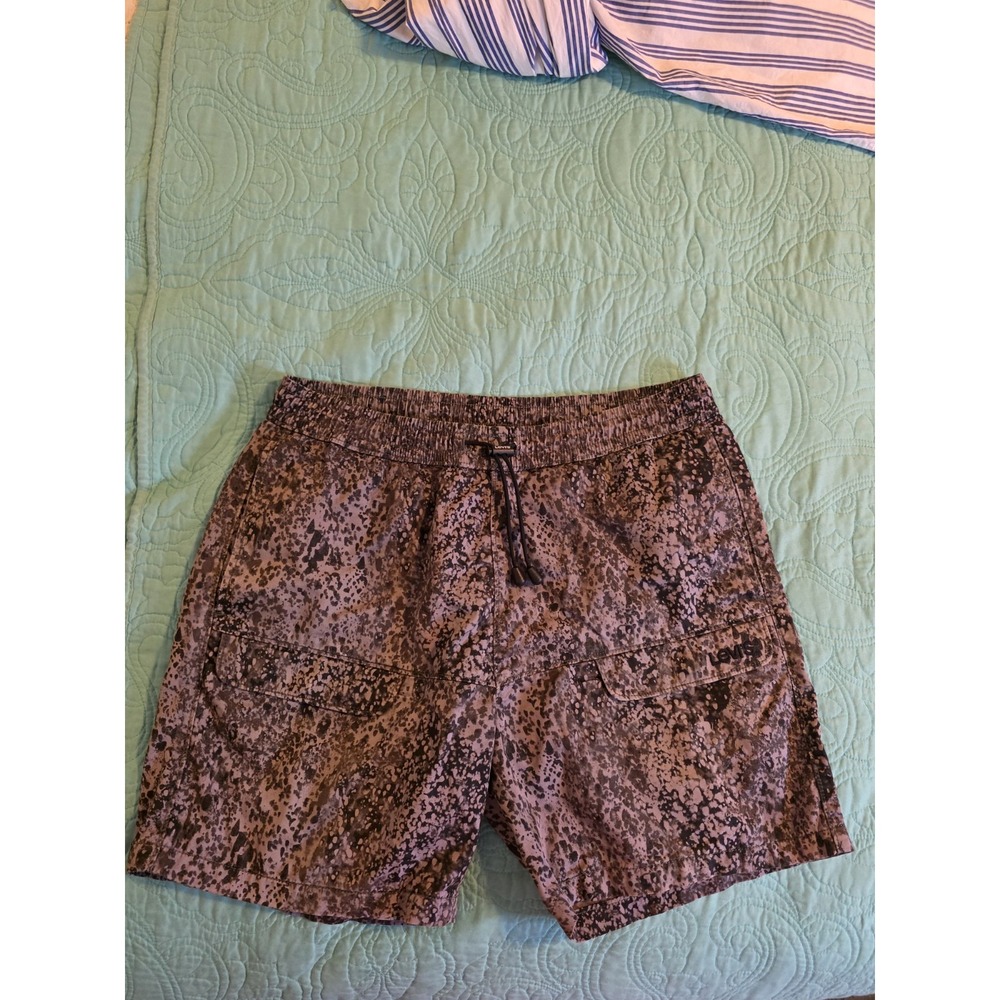 Levis Mens Grey Splatter Print Elastic Waist Drawstring Shorts Size M PC9-A7652
